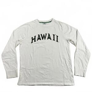 Campus Drive Mens Long Sleeve Shirt Medium White Hawaii Embr